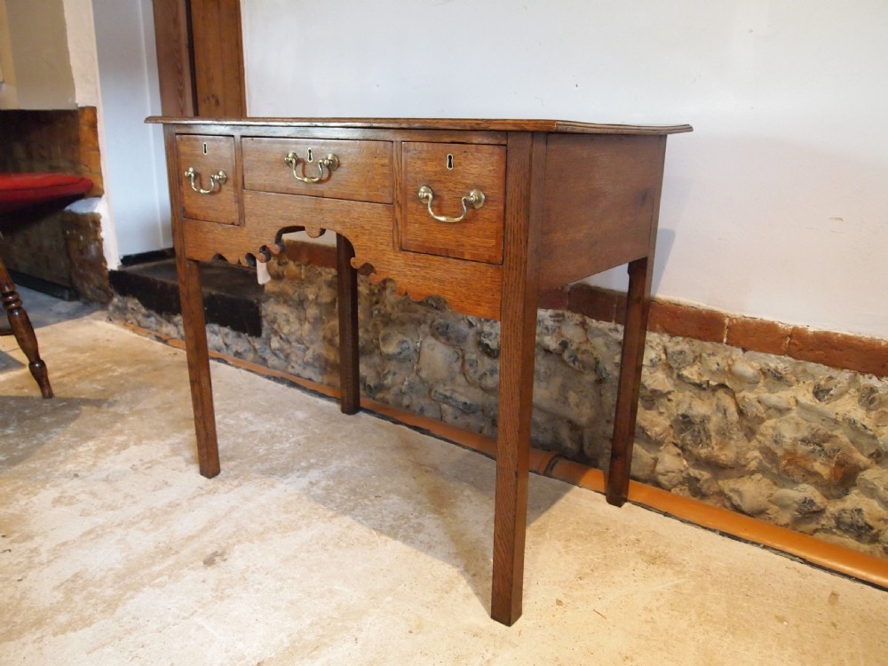 Table lowboy George III Oak side hall lamp console c1790 View XIII