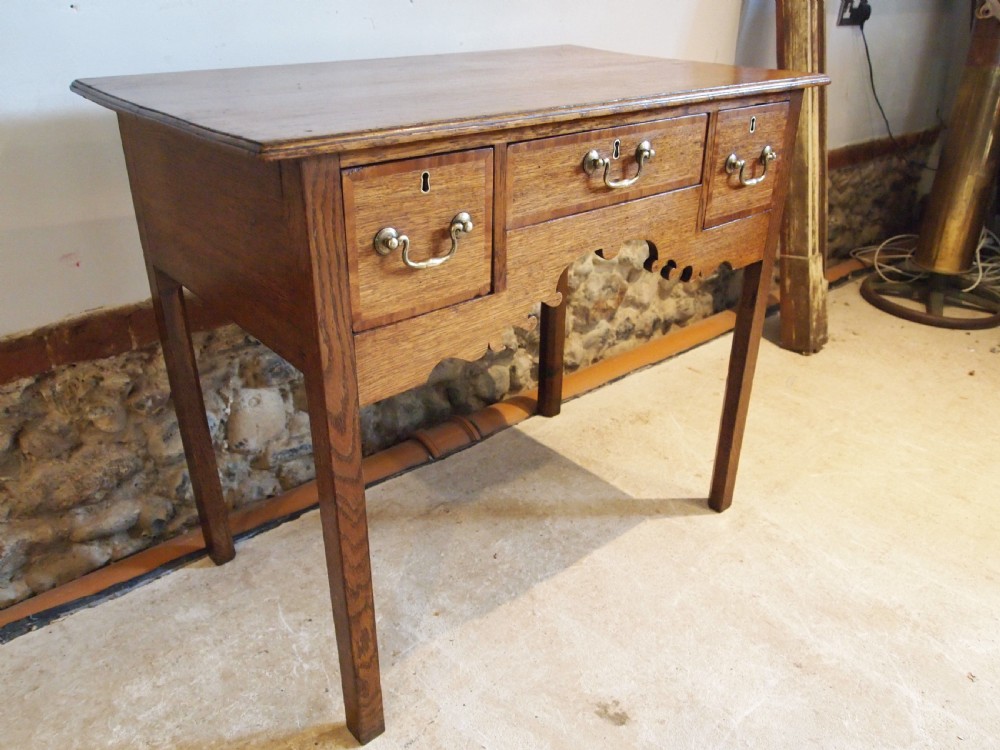 Table lowboy George III Oak side hall lamp console c1790 View XIV