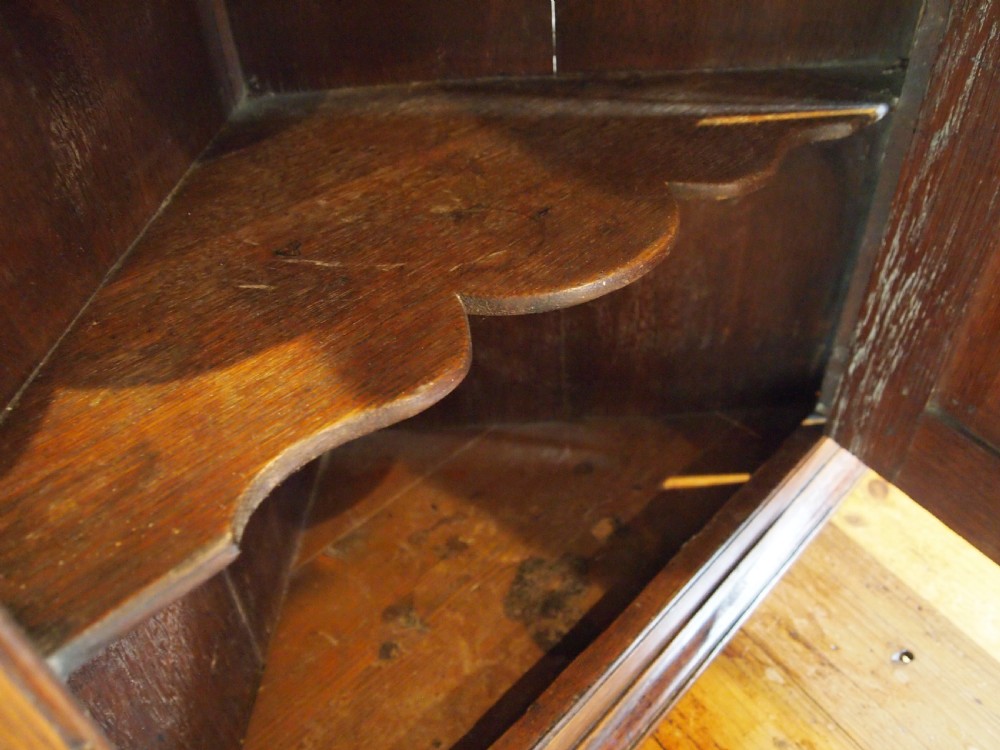 Corner cupboard cabinet Welsh oak George III c1790 View V