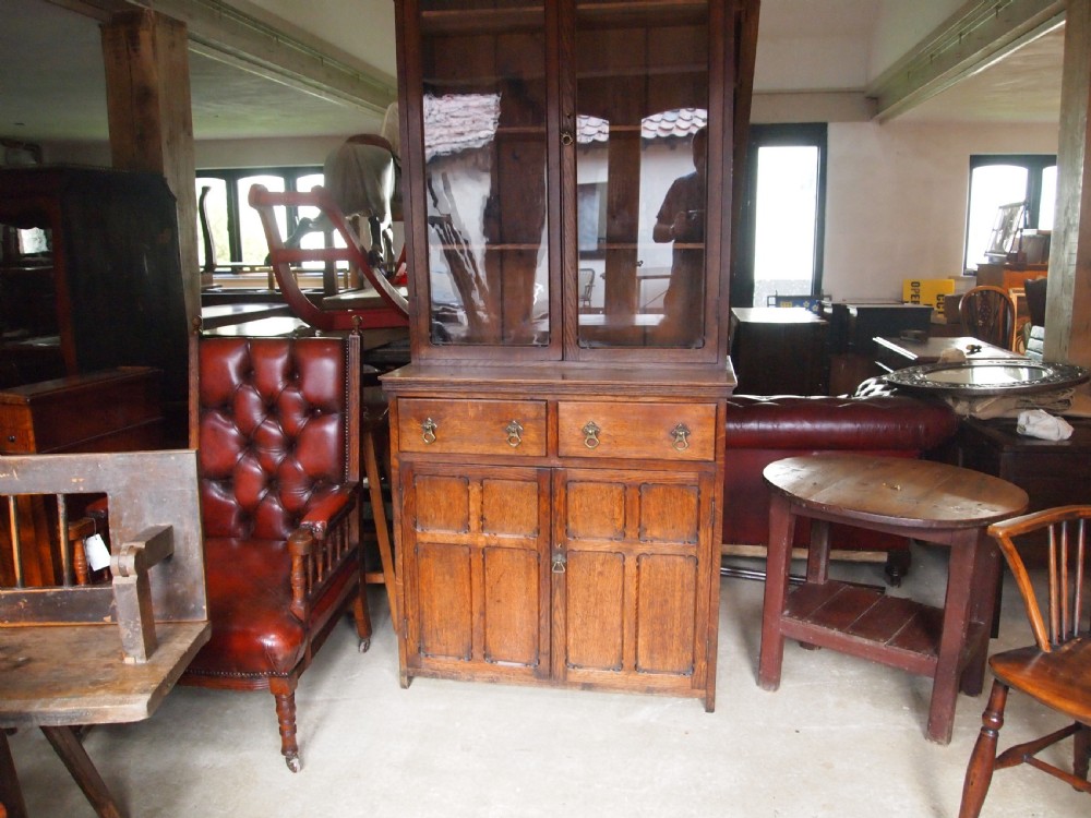 Bookcase display rare Arts & Crafts Gothic Oak Pugin inf c1880