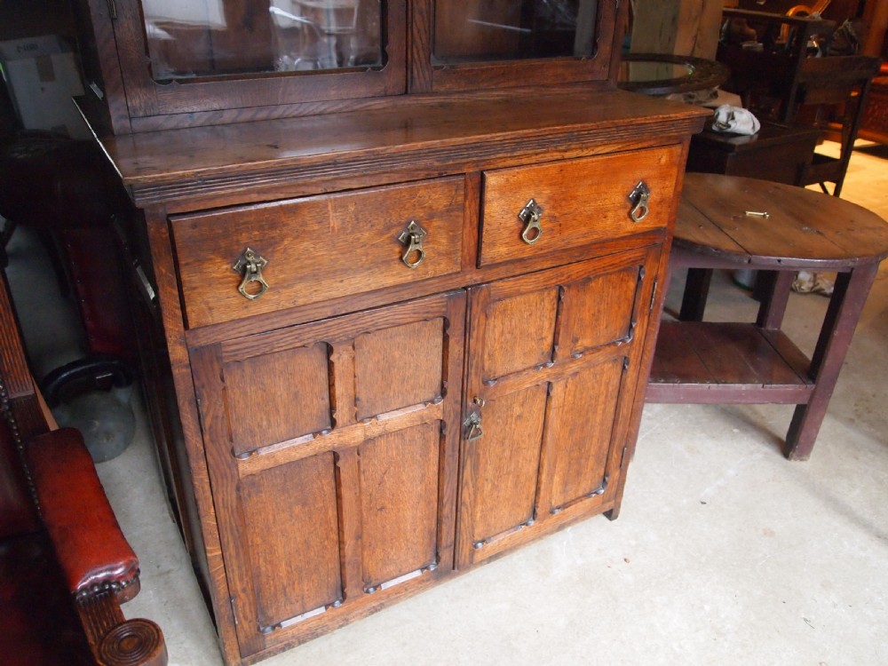 Bookcase display rare Arts & Crafts Gothic Oak Pugin inf c1880 View II