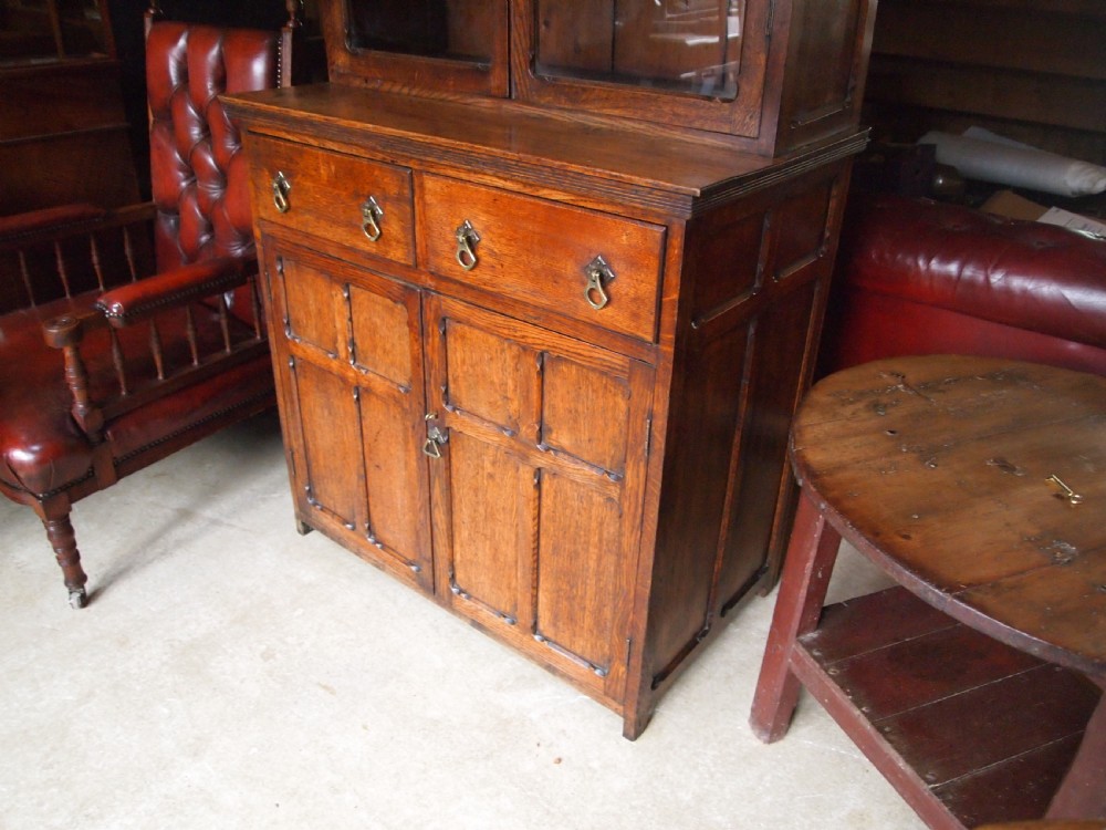 Bookcase display rare Arts & Crafts Gothic Oak Pugin inf c1880 View VIII