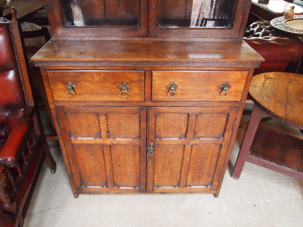 Bookcase display rare Arts & Crafts Gothic Oak Pugin inf c1880 View X