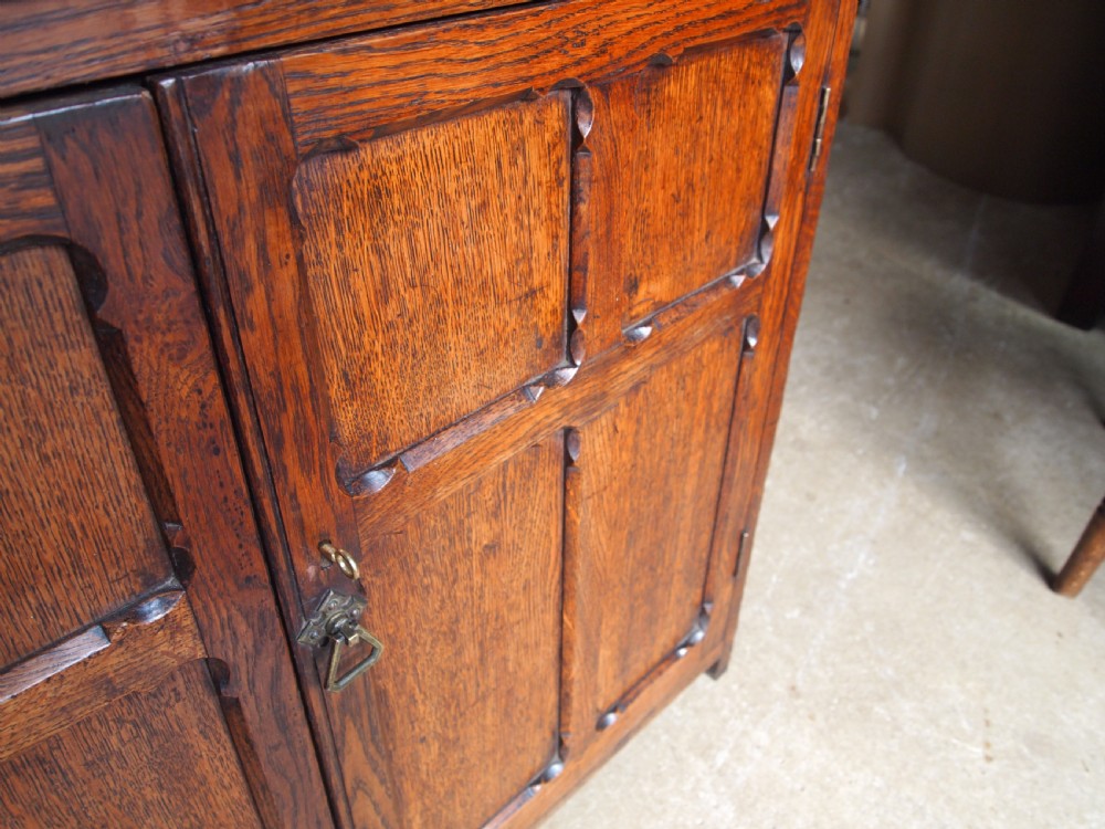 Bookcase display rare Arts & Crafts Gothic Oak Pugin inf c1880 View XI