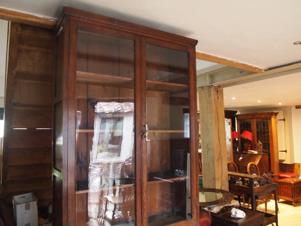 Bookcase display rare Arts & Crafts Gothic Oak Pugin inf c1880 View XII