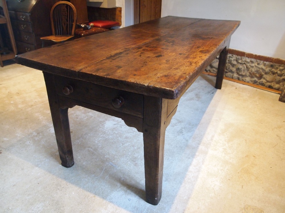 Table refectory rare English Elm George III farmhouse dining c1790