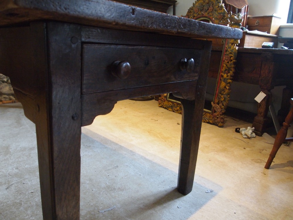 Table refectory rare English Elm George III farmhouse dining c1790 View VI