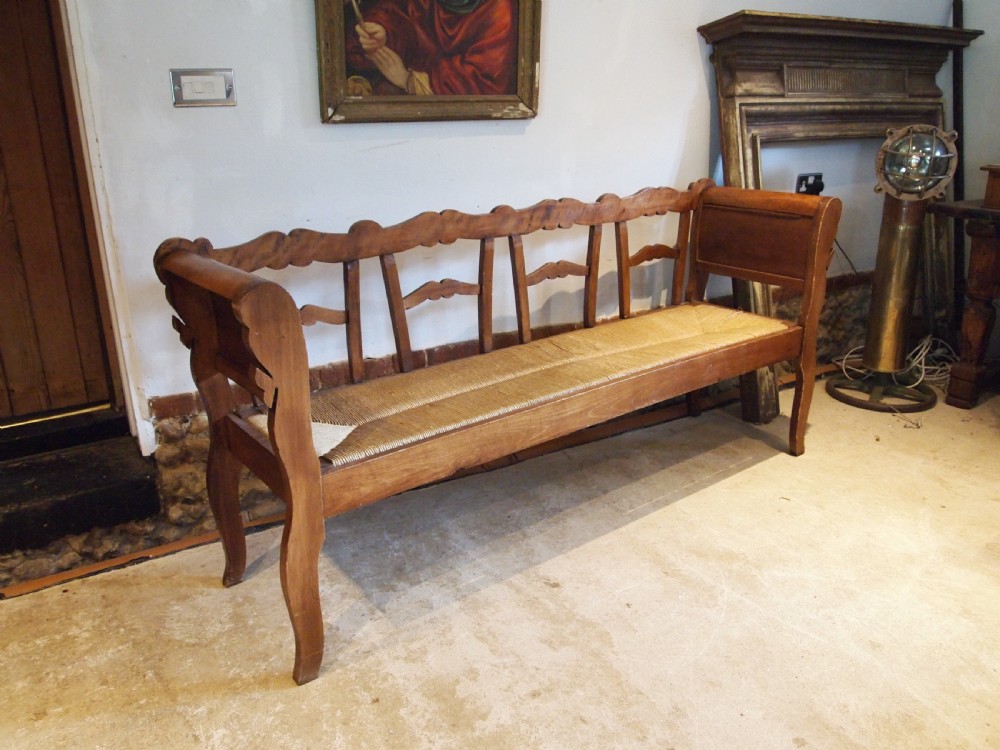 Bench settle sofa Swedish Birch c1900
