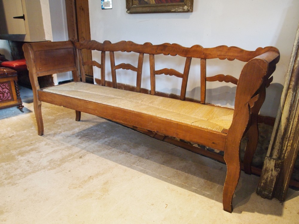 Bench settle sofa Swedish Birch c1900 View II
