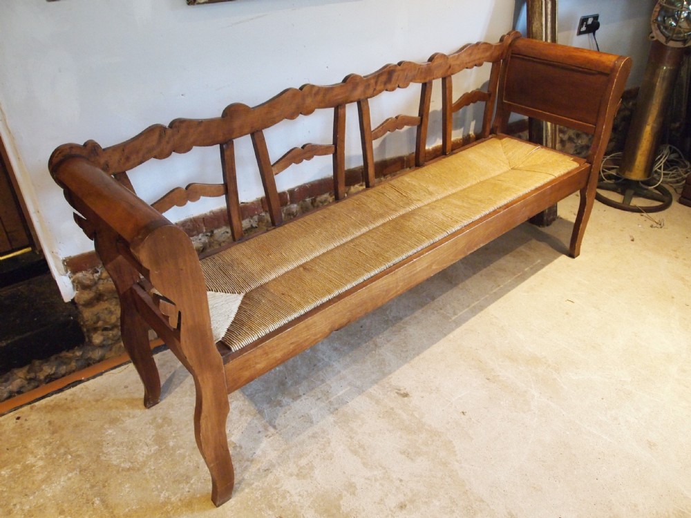 Bench settle sofa Swedish Birch c1900 View VI
