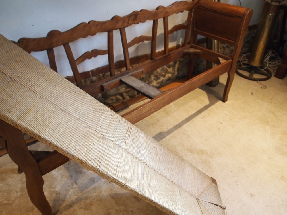 Bench settle sofa Swedish Birch c1900 View VII