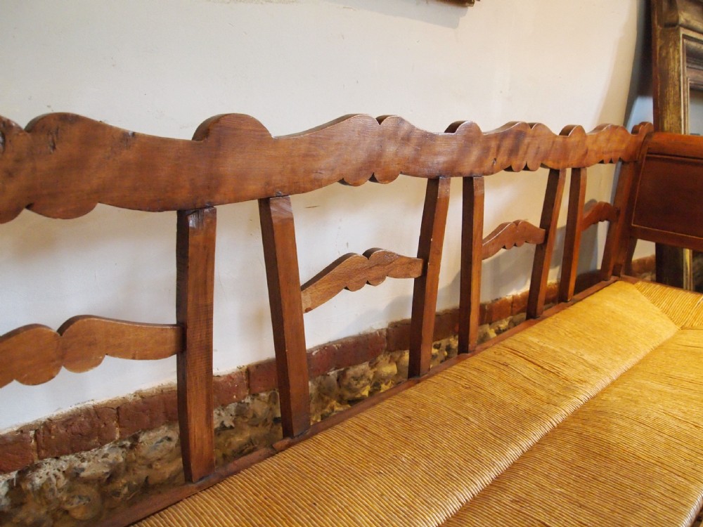 Bench settle sofa Swedish Birch c1900 View VIII