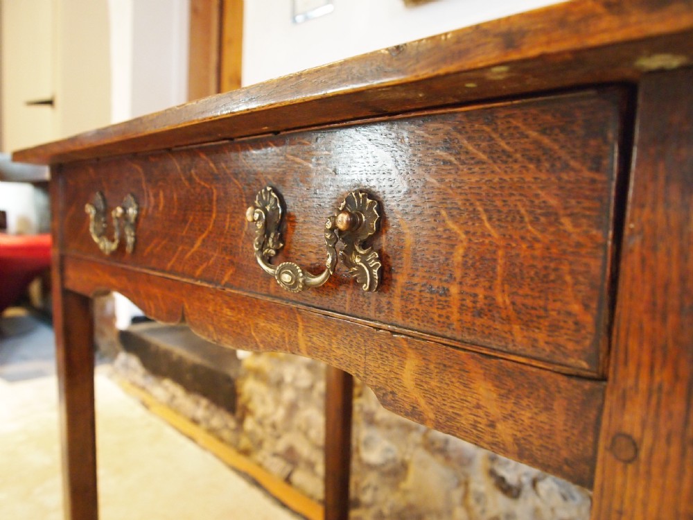 Table lowboy side hall lamp George III Oak c1770 View III