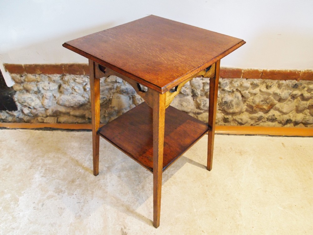 Table hall side lamp Arts & Crafts Oak c1900