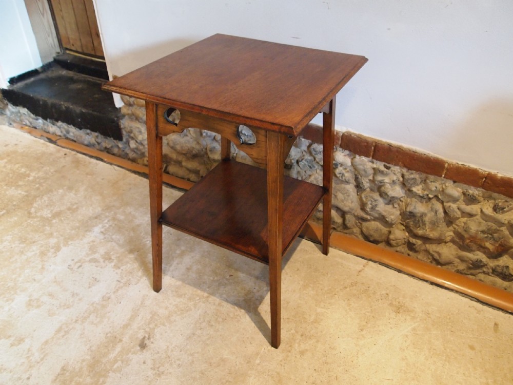 Table hall side lamp Arts & Crafts Oak c1900 View III