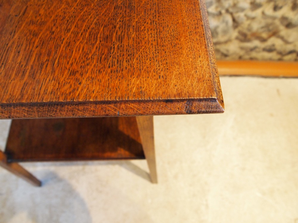 Table hall side lamp Arts & Crafts Oak c1900 View V