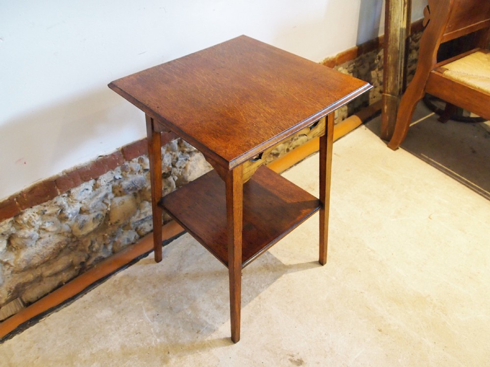 Table hall side lamp Arts & Crafts Oak c1900 View VI