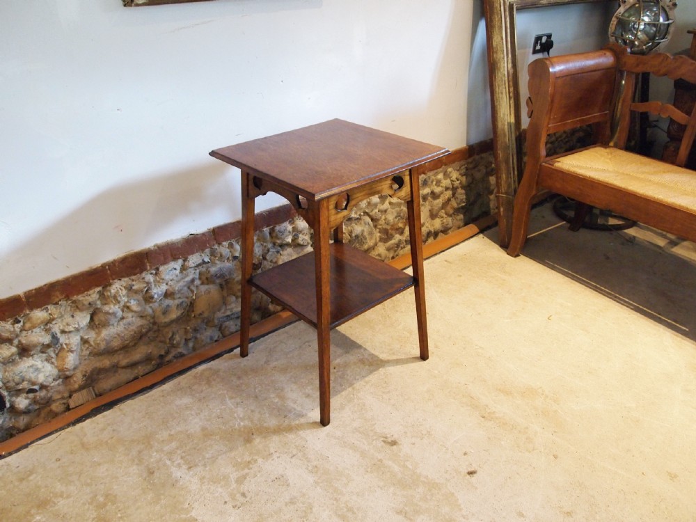 Table hall side lamp Arts & Crafts Oak c1900 View VII