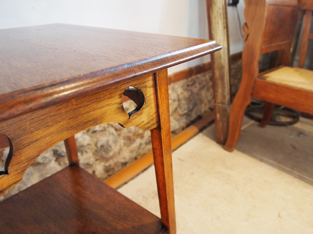 Table hall side lamp Arts & Crafts Oak c1900 View VIII