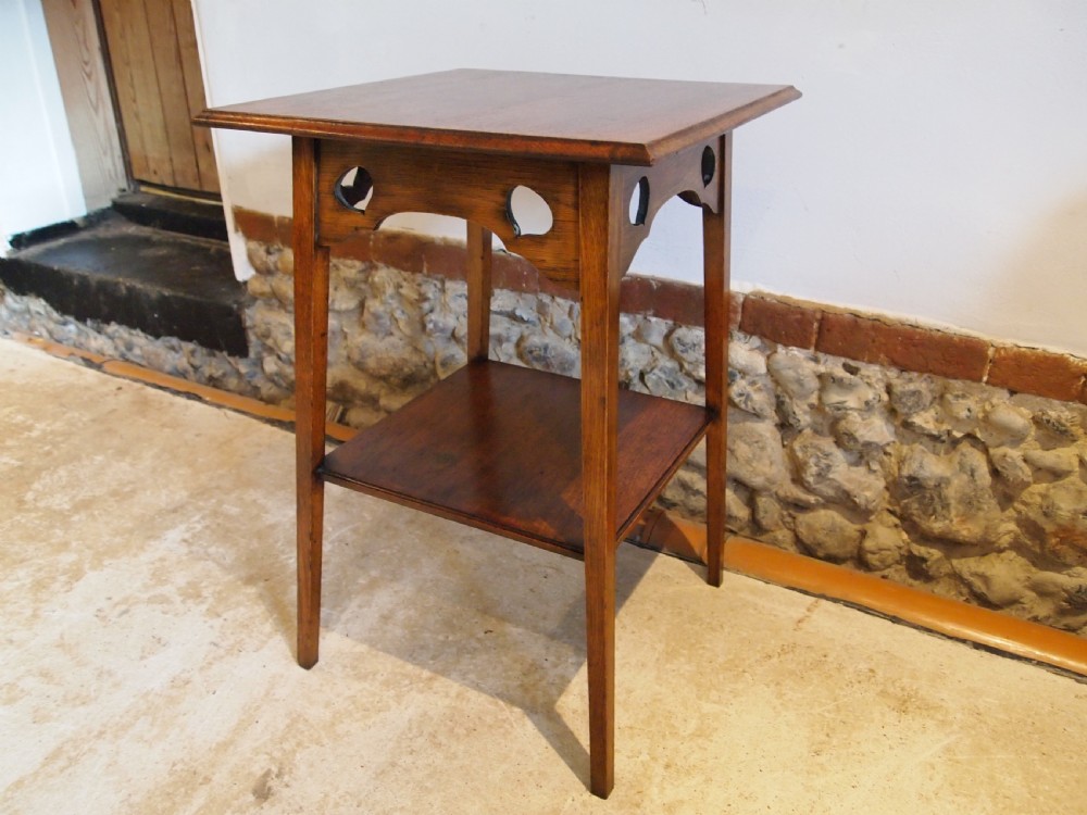 Table hall side lamp Arts & Crafts Oak c1900 View IX