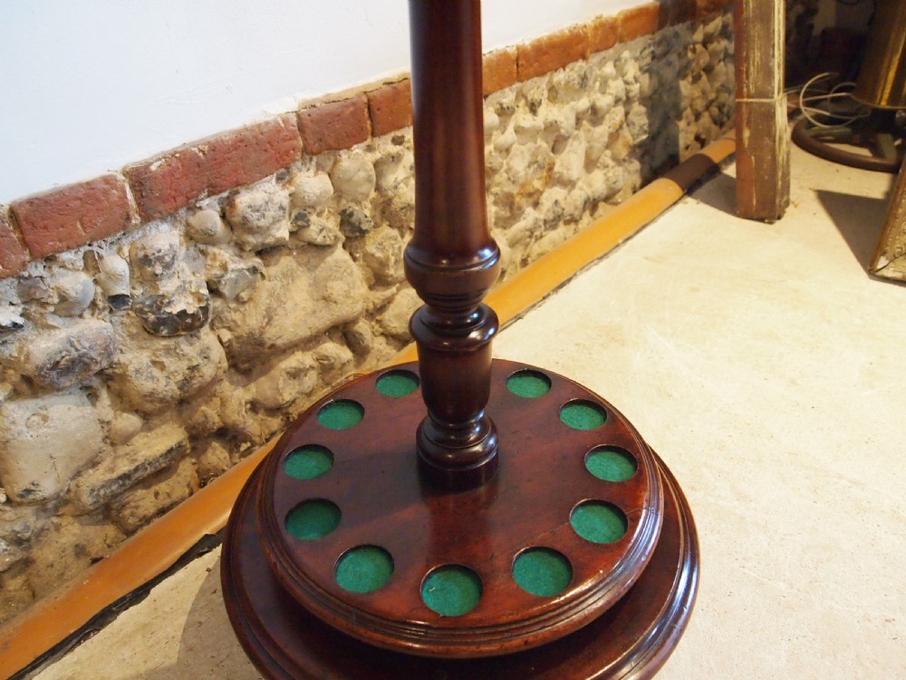 Snooker cue stand Fine Victorian Mahogany revolving c1890 View IV