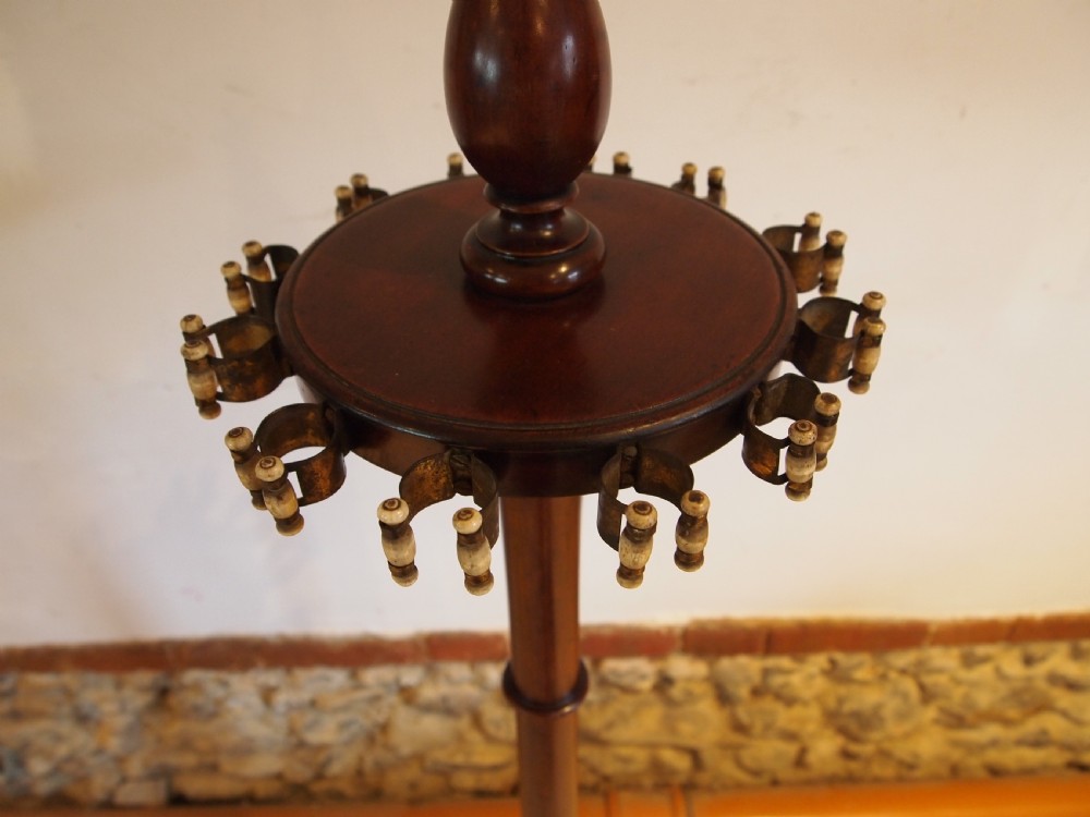 Snooker cue stand Fine Victorian Mahogany revolving c1890 View IX
