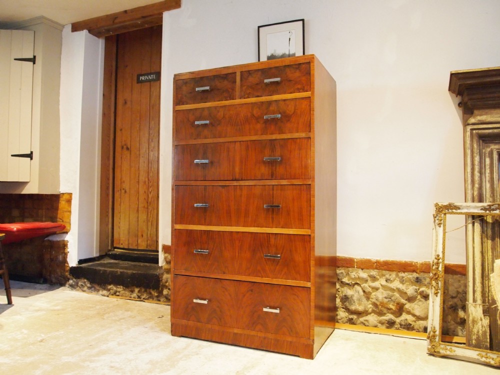 Chest of Drawers Heals London Art Deco Walnut c1920