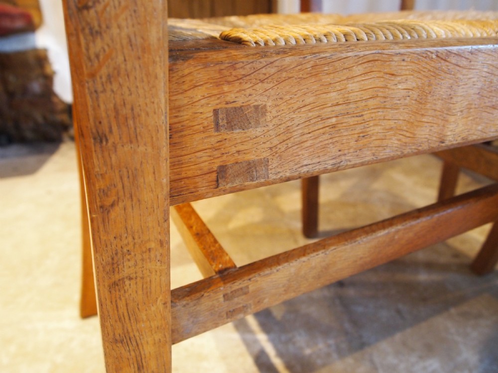 Chairs Arts and Crafts Cotswold School Oak six c1930 View II
