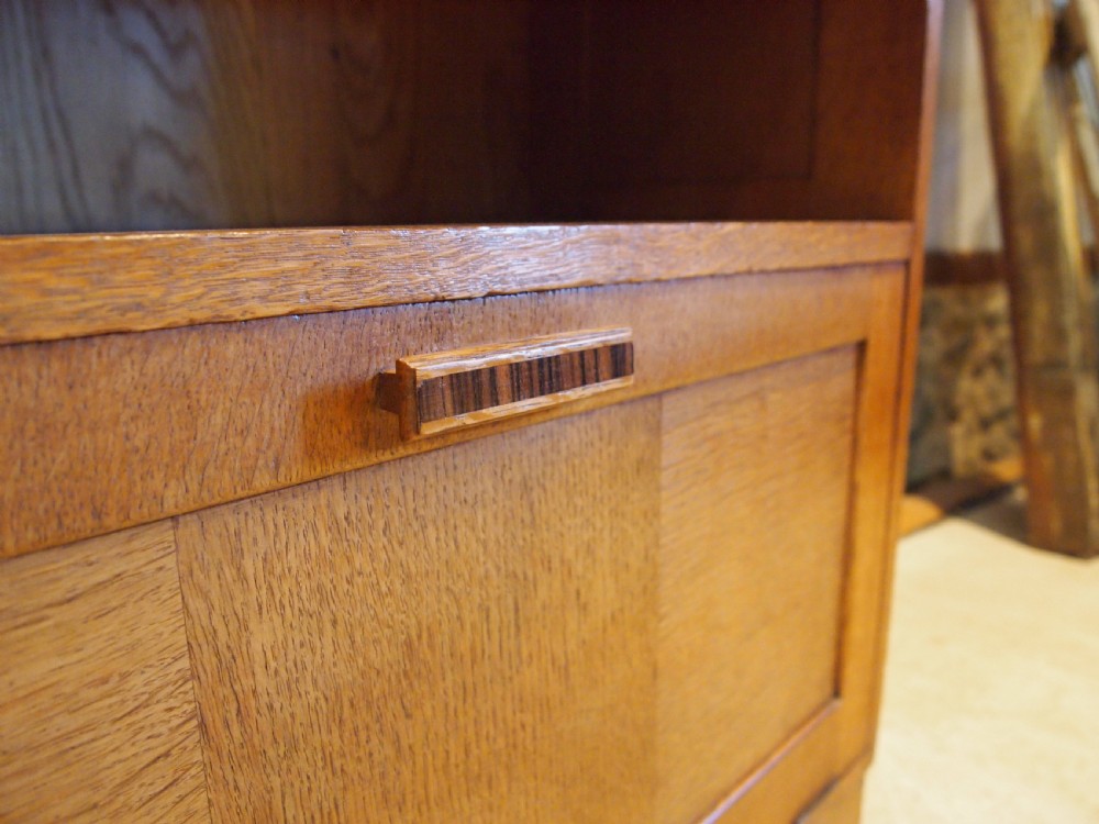 Bookcase Arts and Crafts Oak manner of Heals c1920 View V