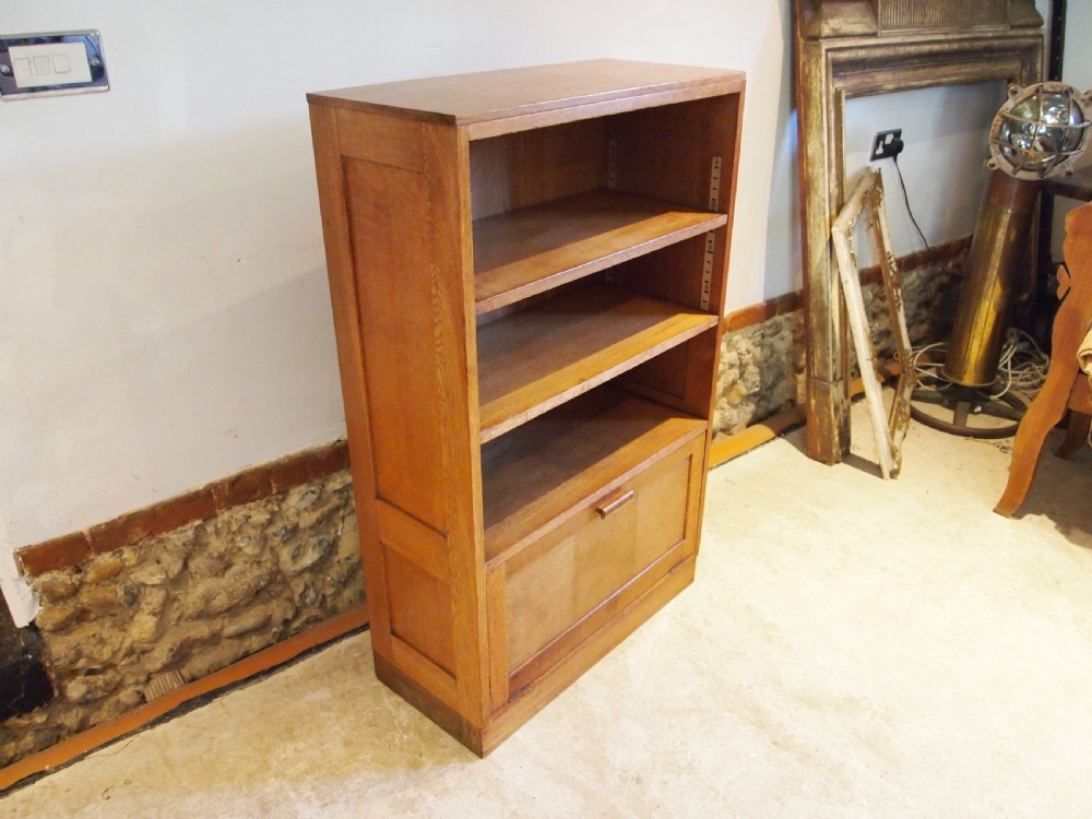 Bookcase Arts and Crafts Oak manner of Heals c1920 View VIII