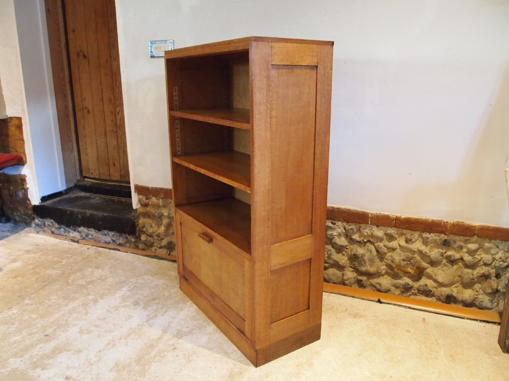 Bookcase Arts and Crafts Oak manner of Heals c1920 View IX