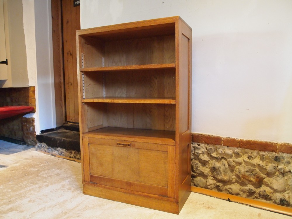 Bookcase Arts and Crafts Oak manner of Heals c1920 View X