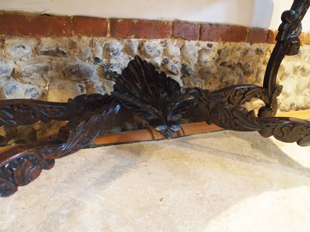 Table magnificent Burmese Padouk side hall console c1880 View V