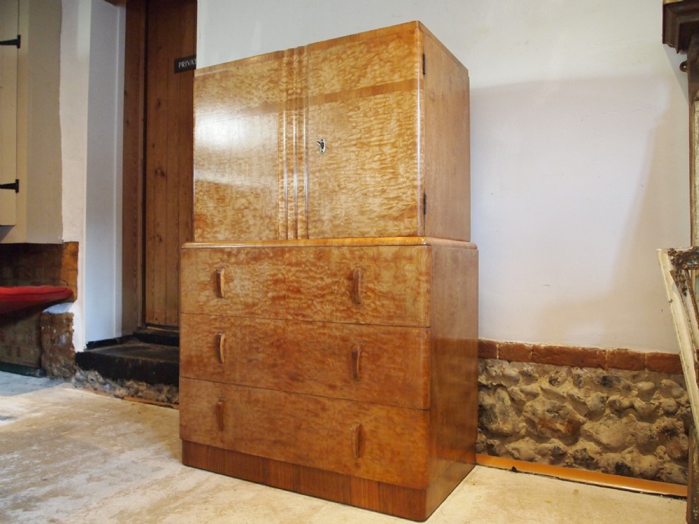 Chest of drawers tallboy stunning Art Deco Maple c1925