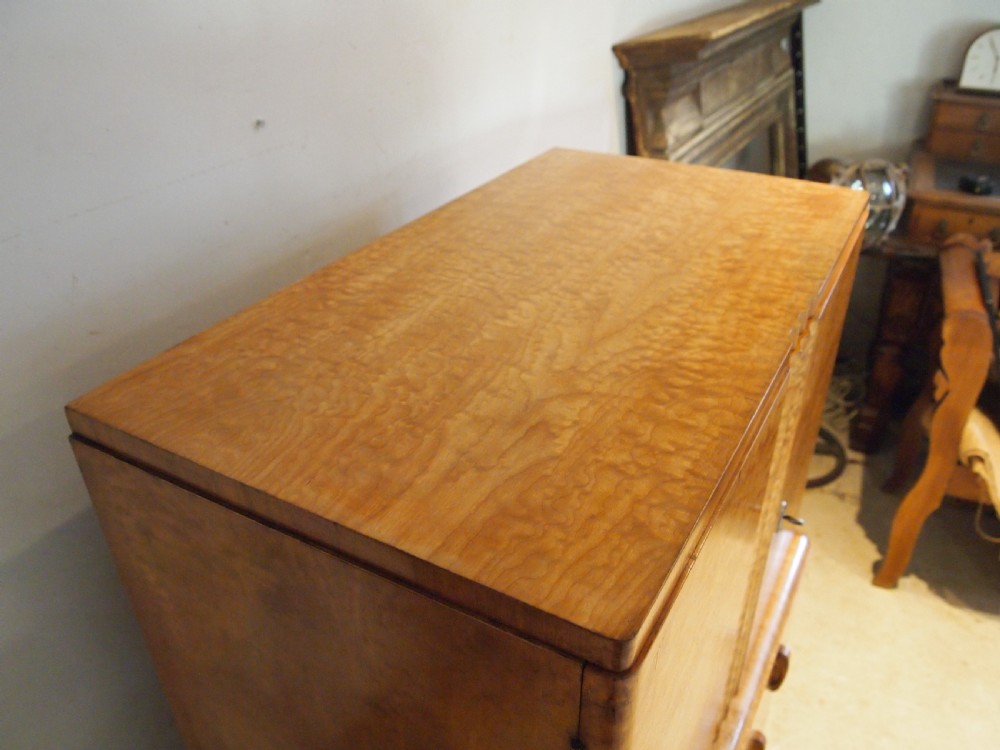 Chest of drawers tallboy stunning Art Deco Maple c1925 View V
