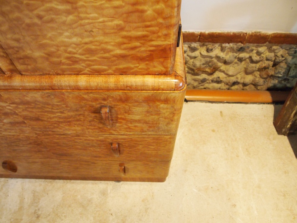 Chest of drawers tallboy stunning Art Deco Maple c1925 View X