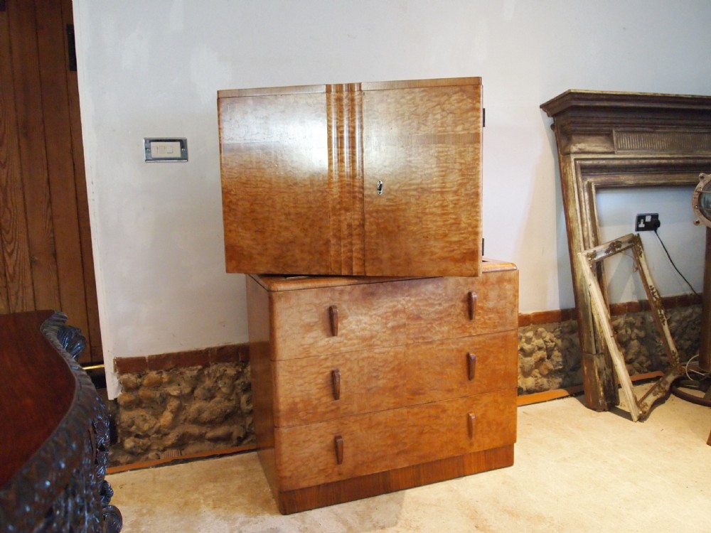Chest of drawers tallboy stunning Art Deco Maple c1925 View XI