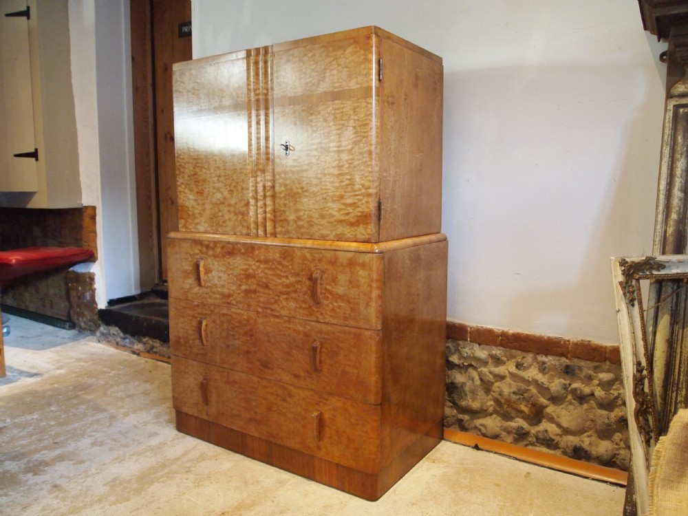 Chest of drawers tallboy stunning Art Deco Maple c1925 View XII