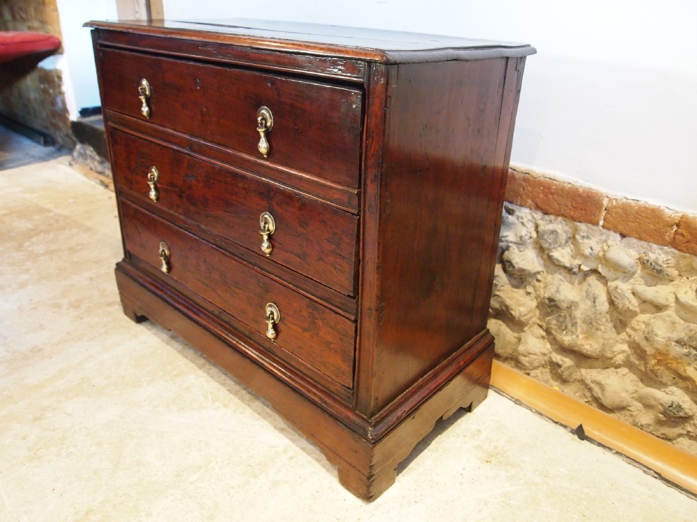 Chest of drawers Elm small Queen Anne c1700 View V
