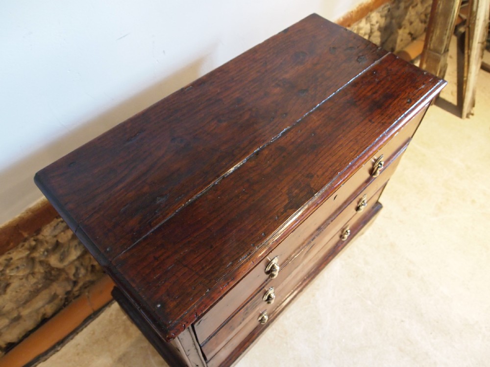 Chest of drawers Elm small Queen Anne c1700 View X