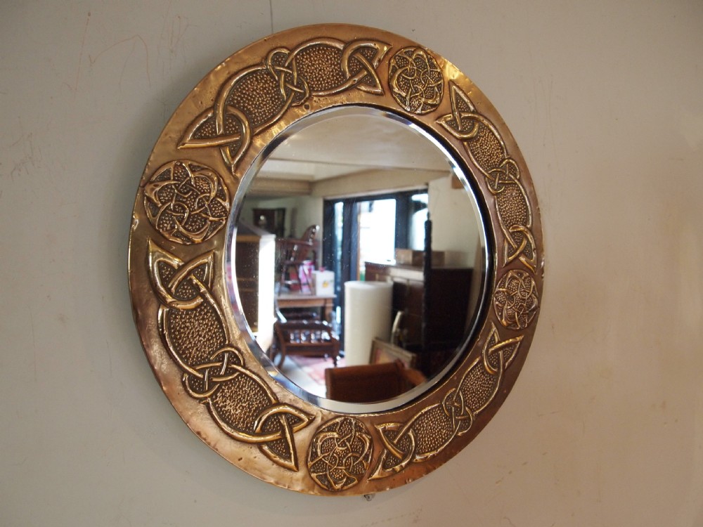 Mirror outstanding Arts and Crafts Glasgow School Brass c1900
