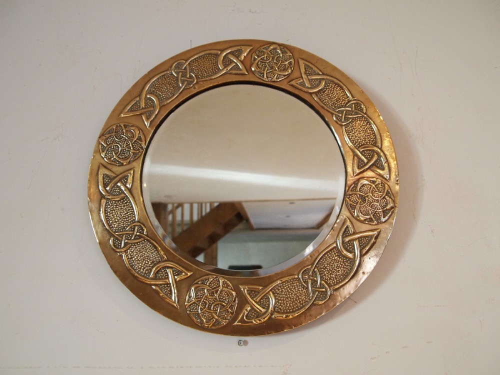 Mirror outstanding Arts and Crafts Glasgow School Brass c1900 View V