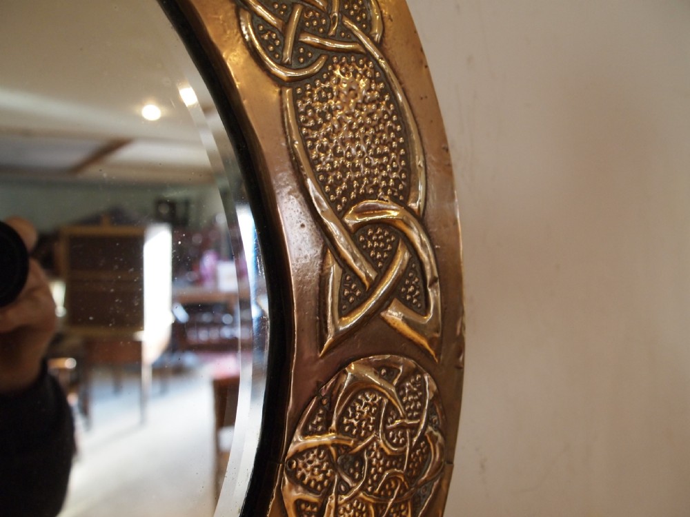 Mirror outstanding Arts and Crafts Glasgow School Brass c1900 View IX