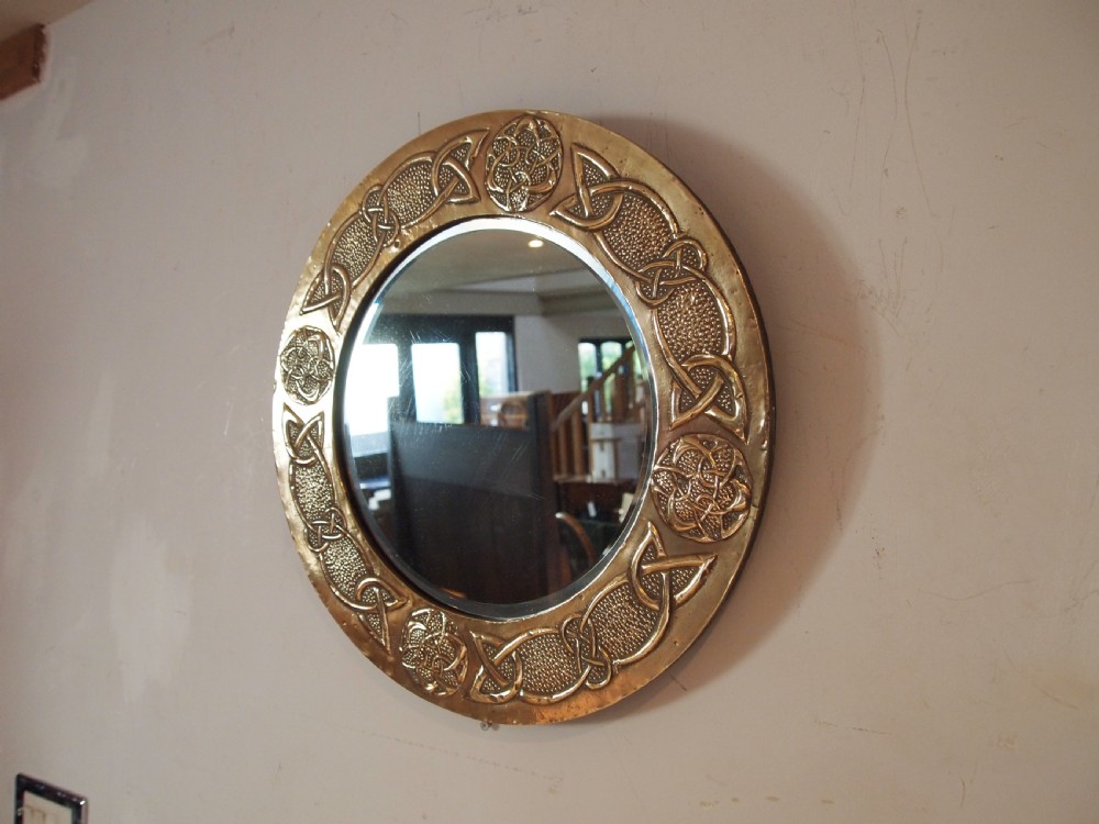 Mirror outstanding Arts and Crafts Glasgow School Brass c1900 View X