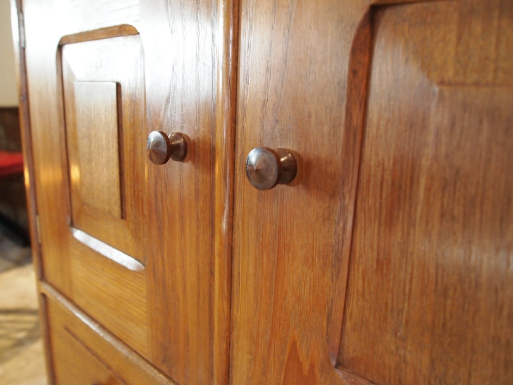 Cupboard chest Cotswold School type fine quality Chestnut c1930 View XV