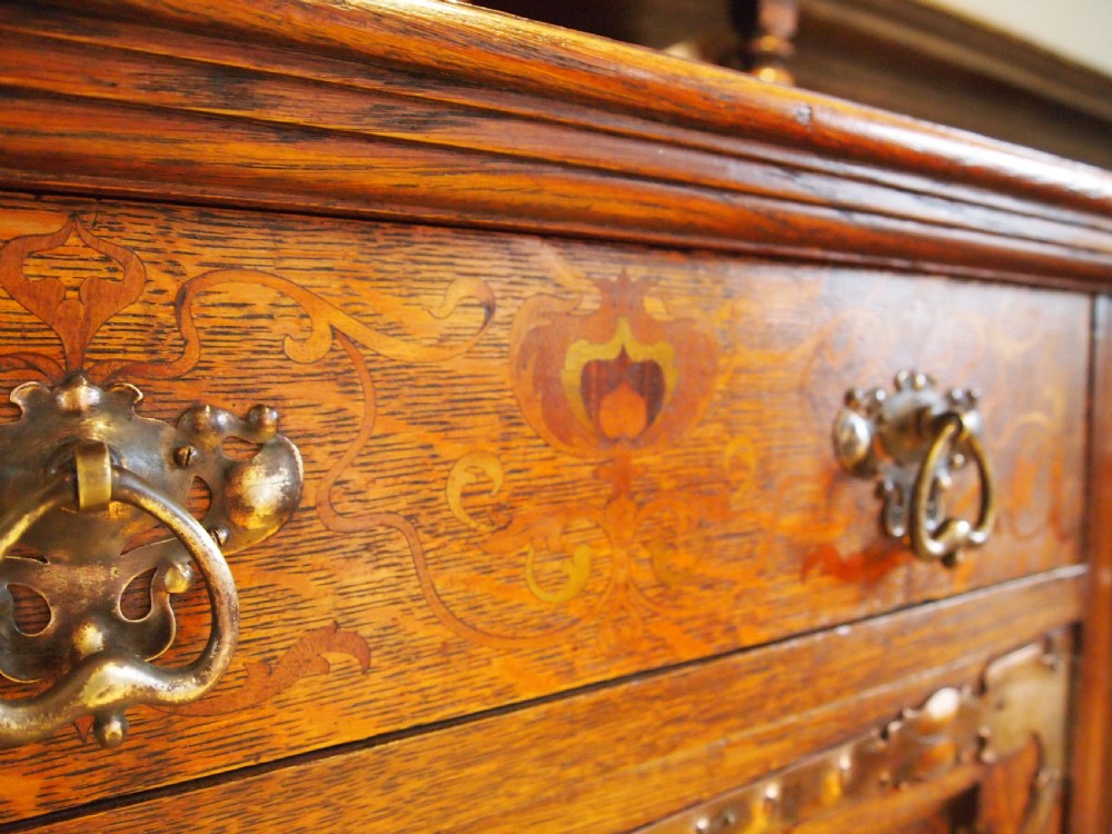 Sideboard dresser Arts and Crafts Shapland and Petter Oak c1900 View VII