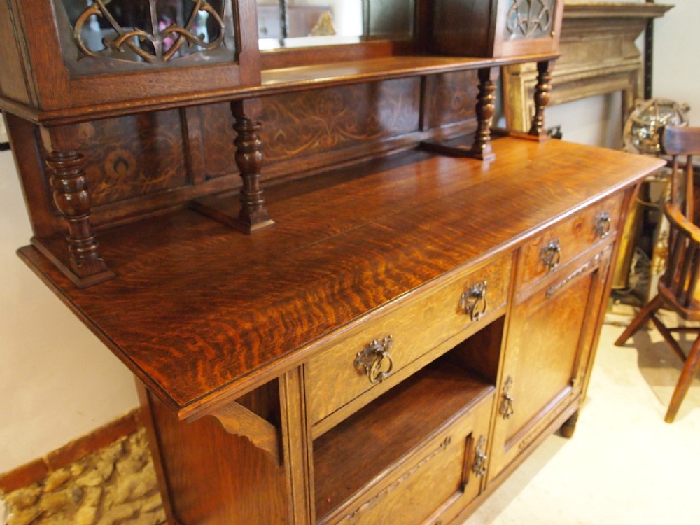 Sideboard dresser Arts and Crafts Shapland and Petter Oak c1900 View XI