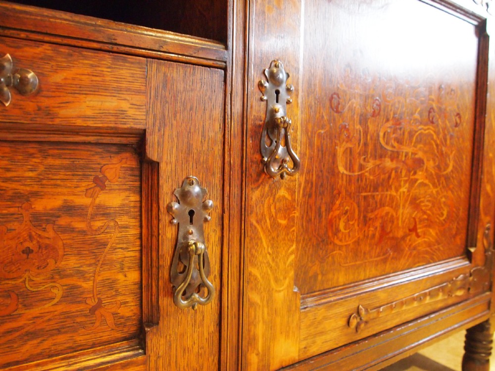 Sideboard dresser Arts and Crafts Shapland and Petter Oak c1900 View XIV