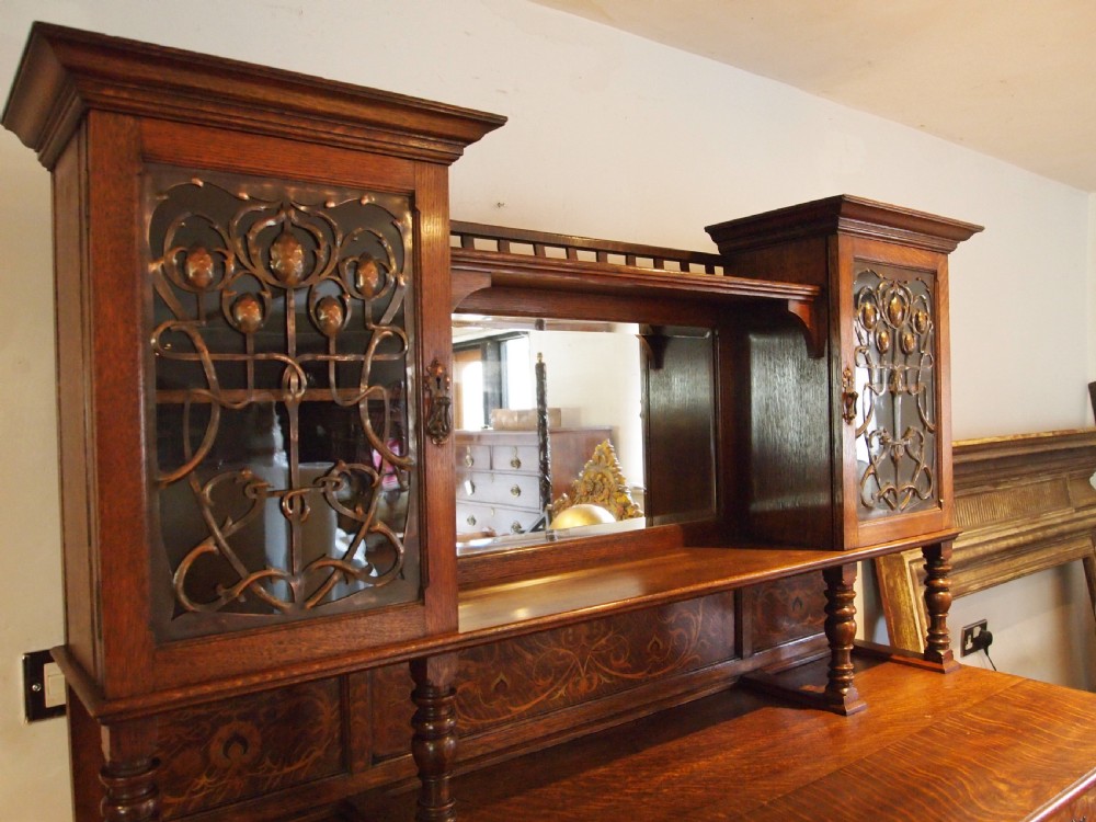 Sideboard dresser Arts and Crafts Shapland and Petter Oak c1900 View XV