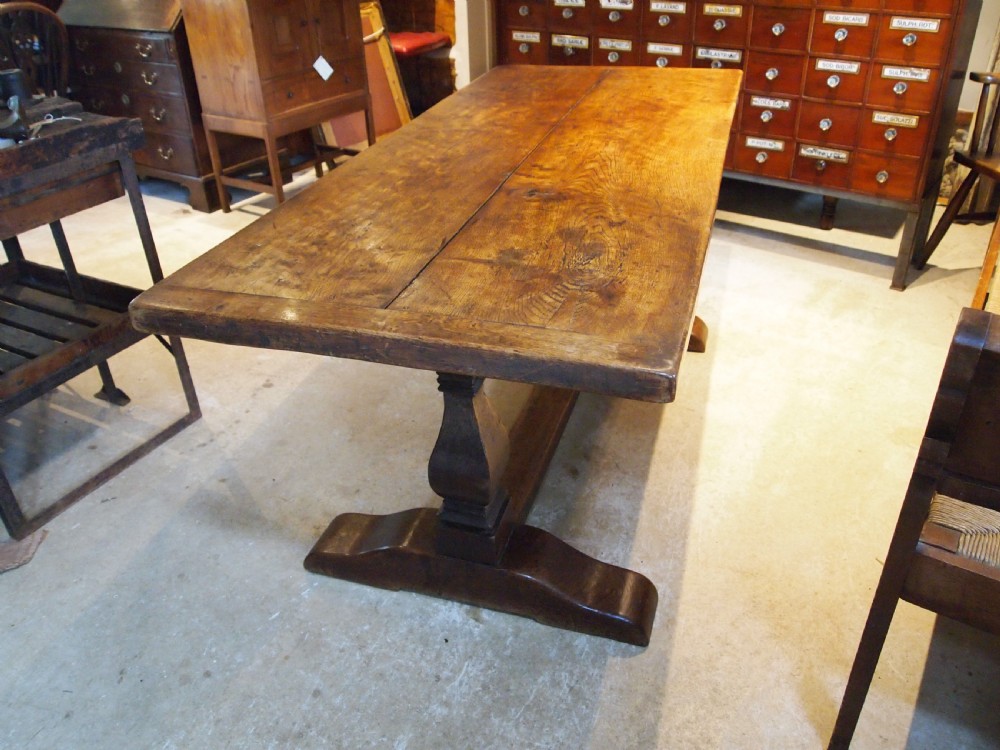 Table Oak refectory dining 17th c style farmhouse c1900
